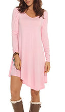POSESHE Women's Long Sleeve Casual Loose T-Shirt Dress
women