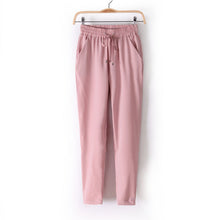 Hot Sale Casual Women Chiffon Pants Elastic Waist Solid Color Office OL Pants Summer Slim Lady Pants  AB17
women
