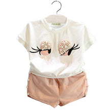 Humor Bear Girls Clothing Set Pearl Girls Clothes Set Lovely Long Eyelashes Toddler Girl tops + Pants Girls Suit Kids Clothes
kids