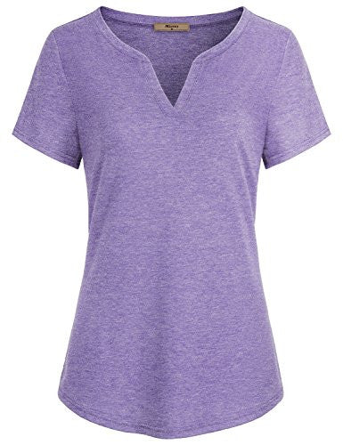 Miusey Womens Short Sleeve V Neck Casual Tunic Shirt
WOMEN