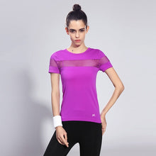 Summer Style Fitness Women Sports T-shirt Running Short Sleeve Quick Dry Breathable Gym Sexy Hollow Nylon Sportswear Tops
women