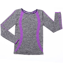 BINAND Women Slim Yoga sports long Sleeves Shirt High Elastic Training  Running Exercise Slim Stretch Soft Sports Yoga Tops
women