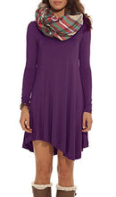 POSESHE Women's Long Sleeve Casual Loose T-Shirt Dress
women