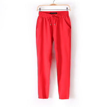 Hot Sale Casual Women Chiffon Pants Elastic Waist Solid Color Office OL Pants Summer Slim Lady Pants  AB17
women