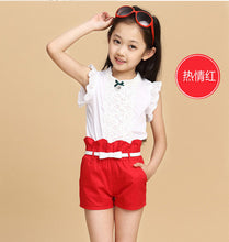 Baby Girls Clothes New Summer Fashion Girl Lace Shirt + Shorts Suit Is Suitable For Kids Child Clothing 5 To 13 Years Old-kids