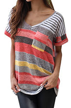Chellysun Women's V-neck Casual Short Sleeve T-shirt Blouse Tees Tops
women