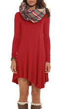 POSESHE Women's Long Sleeve Casual Loose T-Shirt Dress
women
