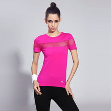 Summer Style Fitness Women Sports T-shirt Running Short Sleeve Quick Dry Breathable Gym Sexy Hollow Nylon Sportswear Tops
women