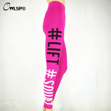 CWLSP Sexy Skinny Legging Women Sportswear Lift Squat Print Fitness Pants Push Up Hips Women's Leggins stretch pants QA1577
women