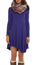 POSESHE Women's Long Sleeve Casual Loose T-Shirt Dress
women