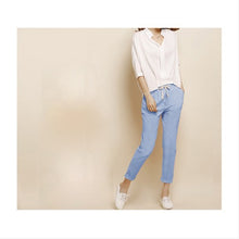In Summer 2017 Fashion Linen Haren Nine Elastic Waist Pants All-Match Loose Pantalon Candy Colored Women's Casual Pants Trousers
women