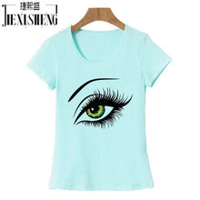 2017 Summer T shirt Women Tops Tees Short Sleeve Cotton Big Eyes Print Tshirt Funny T-shirt Woman Clothes Plus Size-women