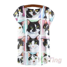 KaiTingu 2017 New Fashion Vintage Spring Summer T Shirt Women Clothing Tops Animal Owl Print T-shirt Printed White Woman Clothes
women