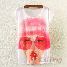 KaiTingu 2017 New Fashion Vintage Spring Summer T Shirt Women Clothing Tops Animal Owl Print T-shirt Printed White Woman Clothes
women