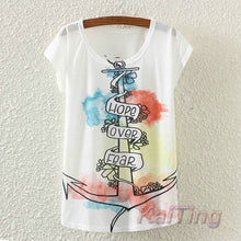 KaiTingu 2017 New Fashion Vintage Spring Summer T Shirt Women Clothing Tops Animal Owl Print T-shirt Printed White Woman Clothes
women
