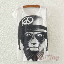 KaiTingu 2017 New Fashion Vintage Spring Summer T Shirt Women Clothing Tops Animal Owl Print T-shirt Printed White Woman Clothes
women
