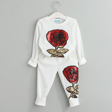 Bear Leader Girls Clothing Sets 2017 Autumn Wool Sportswear Long Sleeve Rose Floral Embroidered Sequinsets Kids Clothing Sets
kids