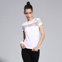 Summer Style Fitness Women Sports T-shirt Running Short Sleeve Quick Dry Breathable Gym Sexy Hollow Nylon Sportswear Tops
women