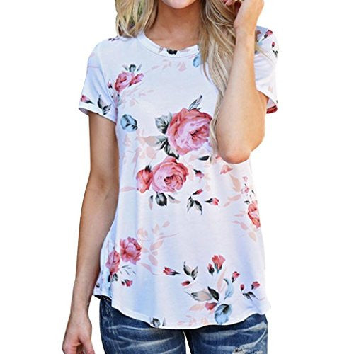 Lisingtool Women's Lace Short Sleeve T-Shirt Tee Blouse Casual Tops
women
