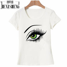 2017 Summer T shirt Women Tops Tees Short Sleeve Cotton Big Eyes Print Tshirt Funny T-shirt Woman Clothes Plus Size-women