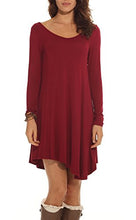 POSESHE Women's Long Sleeve Casual Loose T-Shirt Dress
women