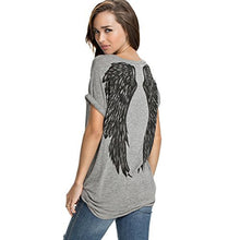 Romastory Womens Street Style Feather Pattern T-shirts Casual Loose Top Tee Shirts
women