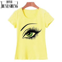 2017 Summer T shirt Women Tops Tees Short Sleeve Cotton Big Eyes Print Tshirt Funny T-shirt Woman Clothes Plus Size-women