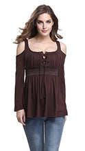 Mooncolour Women's 3/4 Sleeve Hollow Out Casual Loose Solid Blouse Tops
women