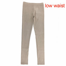 2016 spring suede leather women pants high waist large elastic slim retro leather suede pants for women
women