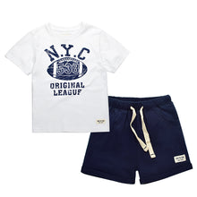 Kids Boys Clothes Sets Summer 2017 Football Print Boy Sports Suit T-shirts and Shorts set Children Clothing Cotton CF432
kids