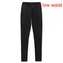 2016 spring suede leather women pants high waist large elastic slim retro leather suede pants for women
women
