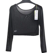 8 Colors Women Sexy Slim Semi-transparent Mesh Crop Tops Girl Long Sleeve Short T-Shirts Tees Single Layer Mesh