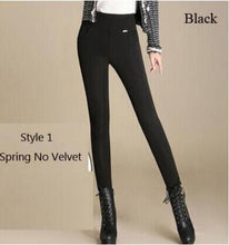 {Guoran}2017 Winter pants women Office Thick Warm Fleece High Waist pencil pants Stretch black White trousers Plus Size Leggings
women