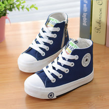 2015 spring and autumn child canvas shoes white high sneakers shoes sport shoes male shoes girls-kids