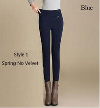 {Guoran}2017 Winter pants women Office Thick Warm Fleece High Waist pencil pants Stretch black White trousers Plus Size Leggings
women