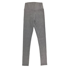 2016 spring suede leather women pants high waist large elastic slim retro leather suede pants for women
women
