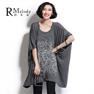 2016 Plus Size Women Clothing Summer Style 5XL 6XL Short Sleeve Soft Cotton Loose Plus Size Tunic Shirts(BelineRosa DS0016)
women