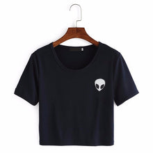 2017 Fashion Summer Kawaii Embroidery Rose Print Aliens T Shirts Women Short Sleeve Tops Tees Casual Female Pink T-shirt Ukraine
women