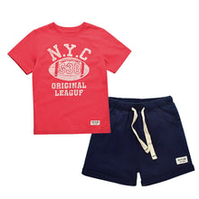 Kids Boys Clothes Sets Summer 2017 Football Print Boy Sports Suit T-shirts and Shorts set Children Clothing Cotton CF432
kids