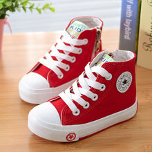 2015 spring and autumn child canvas shoes white high sneakers shoes sport shoes male shoes girls-kids