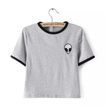 2017 Fashion Summer Kawaii Embroidery Rose Print Aliens T Shirts Women Short Sleeve Tops Tees Casual Female Pink T-shirt Ukraine
women