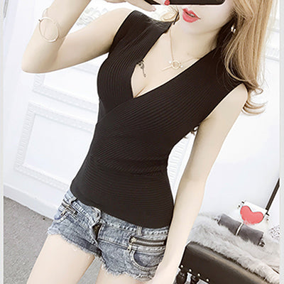 Tank Top vetement femme 11 Colors Fashion Vest Casual Sleeveless Sexy V-Neck Women Summer Korean Knitted Cotton Womens Clothes
women