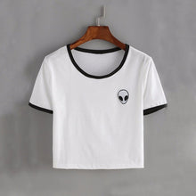 2017 Fashion Summer Kawaii Embroidery Rose Print Aliens T Shirts Women Short Sleeve Tops Tees Casual Female Pink T-shirt Ukraine
women