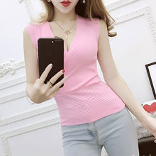 Tank Top vetement femme 11 Colors Fashion Vest Casual Sleeveless Sexy V-Neck Women Summer Korean Knitted Cotton Womens Clothes
women
