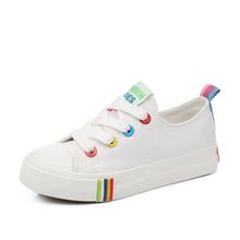 Kids Shoes For Girl Children canvas shoes boys Candy color laces 2017 Spring Autumn white sneakers children single shoes girls-kids